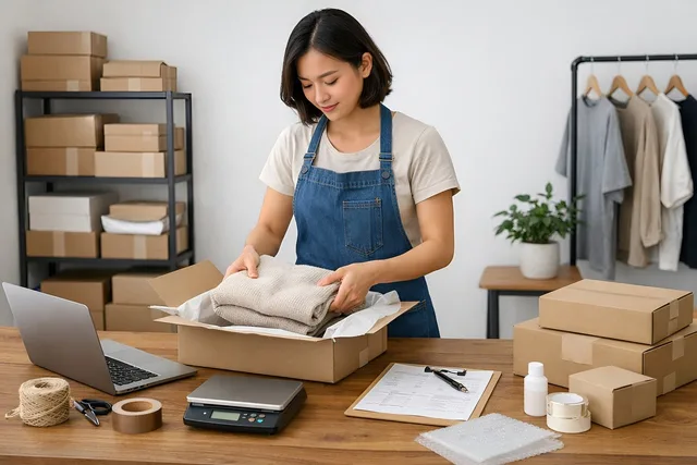 small business, e commerce, order packing, business owner, online store, packaging, shipping orders, home business, startup, entrepreneur, workspace, wooden desk, natural light, productivity, order fulfillment, retail, small business owner, logistics, packaging process, handmade business, training material. Seller preparation examples: five owners who fixed the wrong thing first